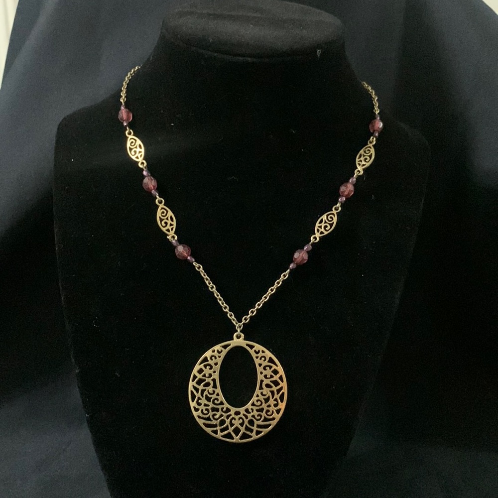 Gold and pink necklace